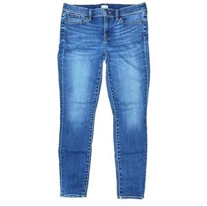 J. Crew Stretch Skinny Jeans Medium Wash Mid Rise Size 30